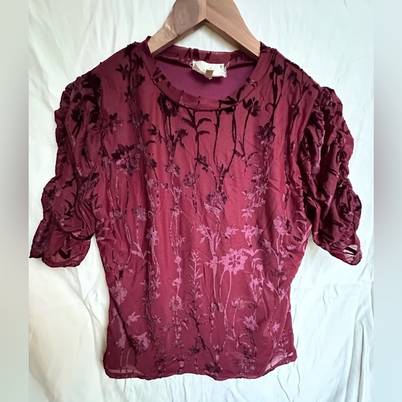 Anthropologie En Elly Doria Burnout Velvet Top - Picture 6 of 10
